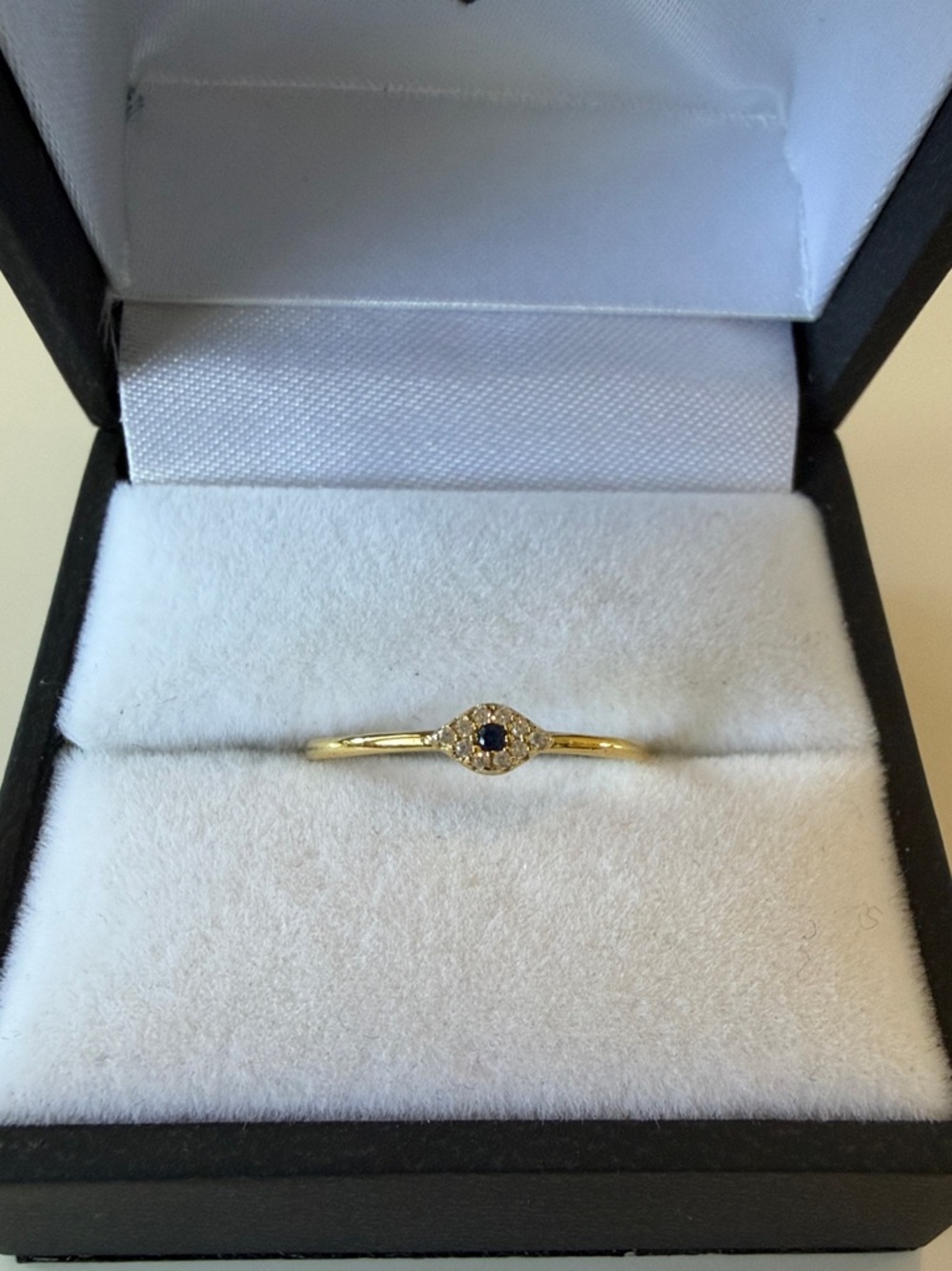 Dainty 14K Gold Plated 925 Sterling Silver Evil Eye Ring